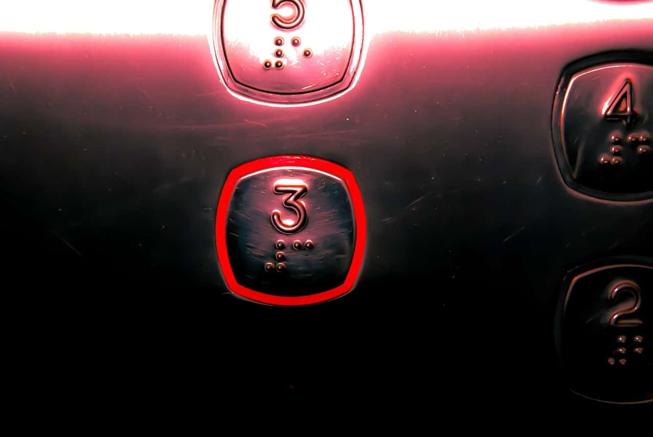 elevator, button, shining